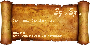 Szlama Szabolcs névjegykártya